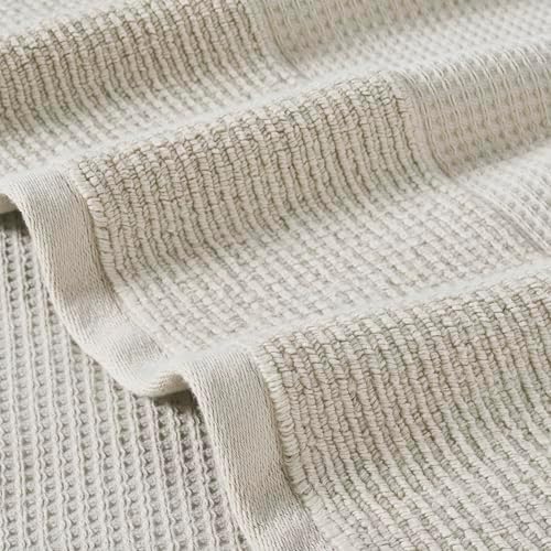 Modern Threads Waffle-Rib 6-Piece Towel Set – Premium Cotton Bath Towels, Ultra-Absorbent & Soft, Elegant Waffle Texture for Bathroom & Spa, Taupe