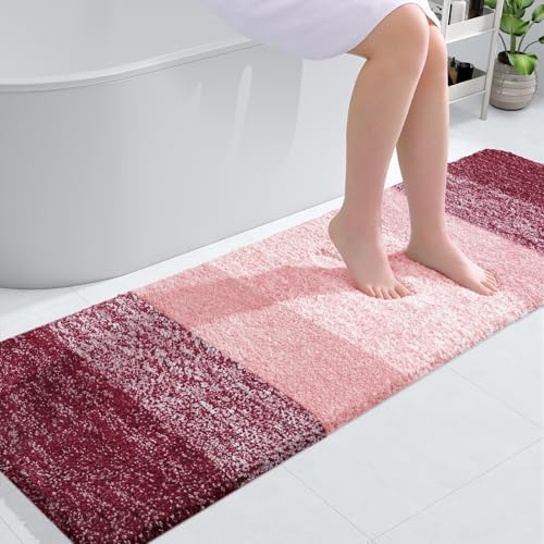 OLANLY Bathroom Runner Rug 59x20, Extra Soft Absorbent Microfiber Bath Rugs