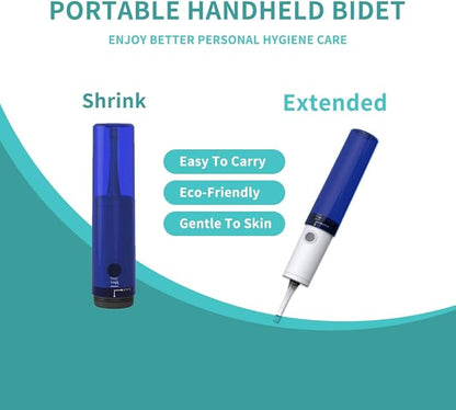 Portable Bidet for Travel, Handheld Bidet Sprayer, USB Rechargeable, Adjustable Nozzle, Lightweight & Compact, Electric, Personal Hygiene Cleaning, Blue