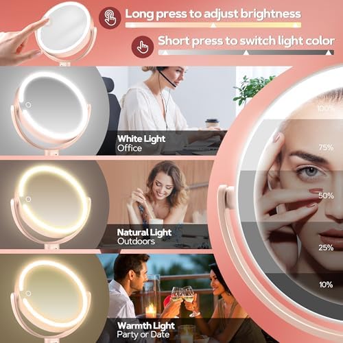 B Beauty Planet Vanity Mirror with Lights, Magnifying Makeup Mirror 30X/1X