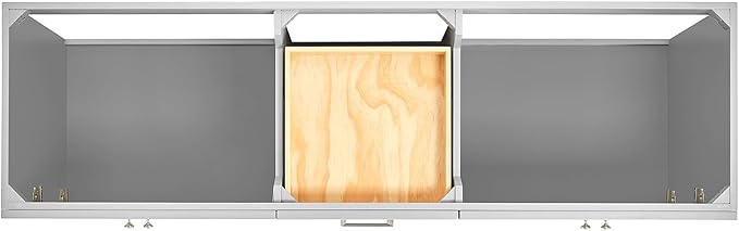 ARIEL Hamlet 72-inch Bathroom Vanity with Sink,Solid Wood, 1.5-inch Carrara White Quartz Countertop & Backsplash, Double Rectangular Porcelain Sink, 4 Soft Closing Doors, 3 Dovetail Drawers, Grey