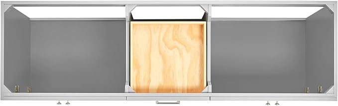 ARIEL Hamlet 72-inch Bathroom Vanity with Sink,Solid Wood, 1.5-inch Pure White Quartz Countertop & Backsplash, Double Rectangular Porcelain Sink, 4 Soft Closing Doors, 3 Dovetail Drawers, Grey