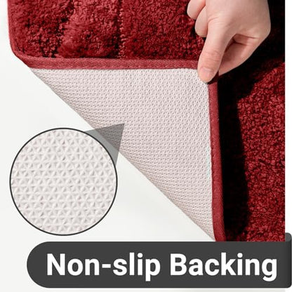 DEXDE Bathroom Rugs Runner Non-Slip Mat for Bathroom Floor, 24X72 Burgundy