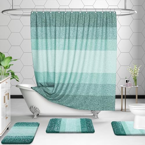 OLANLY Micorfiber Bathroom Rug Set 2 Piece, 47"x20"+24"x16"