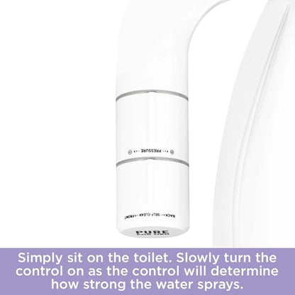 Pure for Men Bidet Toilet Seat Attachment for Home | Dual Self-Cleaning Nozzle (Frontal & Rear Back), Non-Electric Sprayer, Adjustable Water Pressure & Easy to Use | Sleek & Minimalist Design (White)