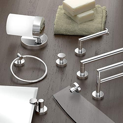 Gatco 4633 Glam Wall Mounted Toilet Paper Holder, Single Post Chrome Toilet Tissue Roll Holder, 6.7-Inch Modern Bathroom Paper Dispenser, Rust-Resistant Accessory for Powder Room & Guest Bathroom