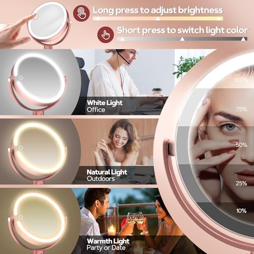 B Beauty Planet Vanity Mirror with Lights, Magnifying Makeup Mirror 30X/1X
