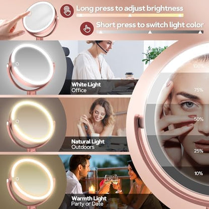 B Beauty Planet Vanity Mirror with Lights, Magnifying Makeup Mirror 30X/1X