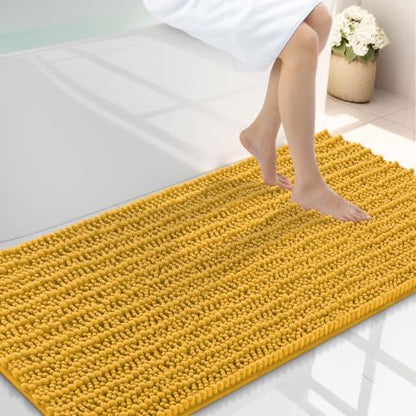 Smiry Bathroom Rugs 44X24, Extra Soft Rubber Backing Chenille Bath Mats