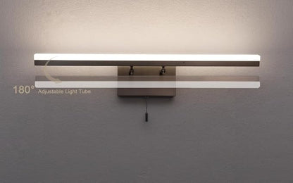 COTULIN 24-Inch Modern Brushed Nickel Bathroom Light Fixture - 180° Rotatable LED Chrome Vanity Light Bar for Over-Mirror Use, 12W Bathroom Sconce Wall Lighting with Switch on/Off