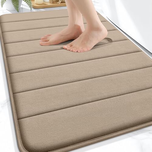 OLANLY Memory Foam Bath Mat 34x21, Super Soft and Absorbent Bathroom Rugs