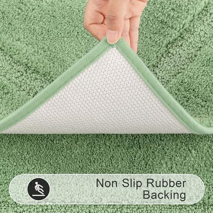 SHACOS Soft Microfiber Sage Green Bathroom Rugs Sets 2 Pieces 32x20 inch