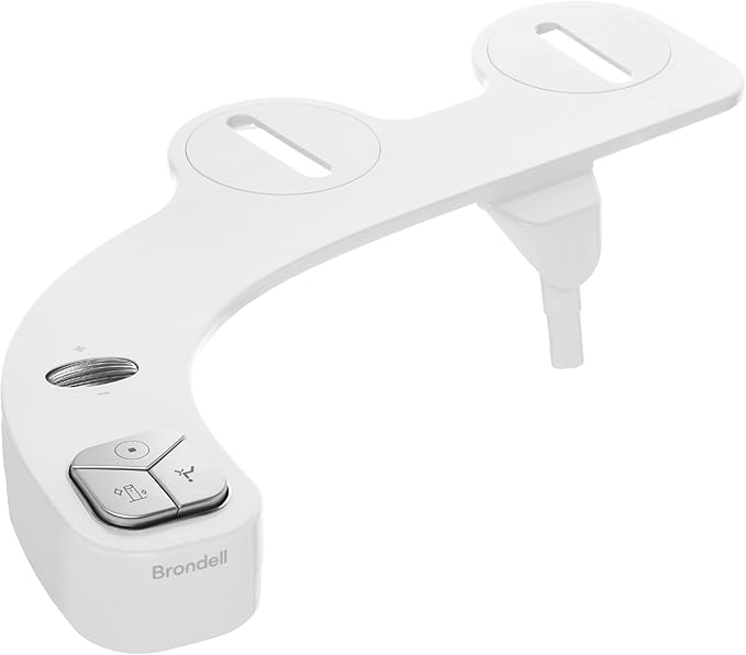 Brondell FSP-150 FreshSpa Thinline Precision Essential Bidet Attachment for Toilet Seats with Adjustable Water Pressure, Side Arm Control, Thin Profile, White (Single Nozzle)