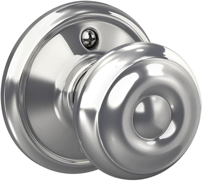 SCHLAGE F10GEO625 Georgian Hall and Closet Knob, Bright Chrome