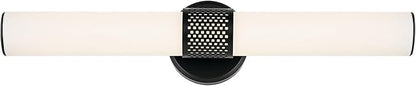 Kichler Sashi 24.25" LED Medium Bath Bar with White Glass in Black, Modern, for Vanity, Fireplace, Buffet, Hallway, Vanity Mirror, (24.25" W x 5" H) 55192BKLED