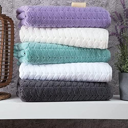 BAGNO MILANO Turkish Cotton Bath Towels, Hand Towels - Soft Plush Jacquard Collection Luxury Towels Set (Charcoal, Towel Set of 3)