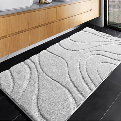 DEXDE Bathroom Rugs Runner Non Slip Bath Mats for Floor Shower Gray 24x47