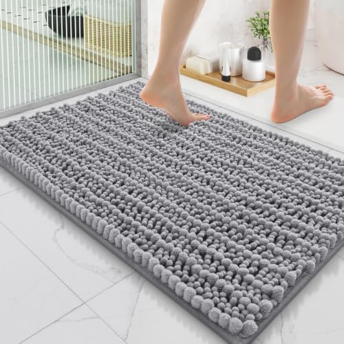 Smiry Bathroom Rugs 35X24, Extra Soft Rubber Backing Chenille Bath Mats