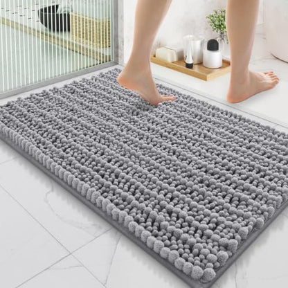 Smiry Bathroom Rugs 35X24, Extra Soft Rubber Backing Chenille Bath Mats
