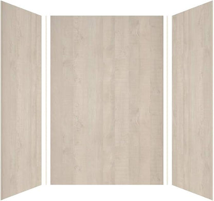 Transolid EWK484872-45 Expressions 3-Panel Shower Wall Kit, 48-in L x 48-in W x 72-in H, Bleached Oak