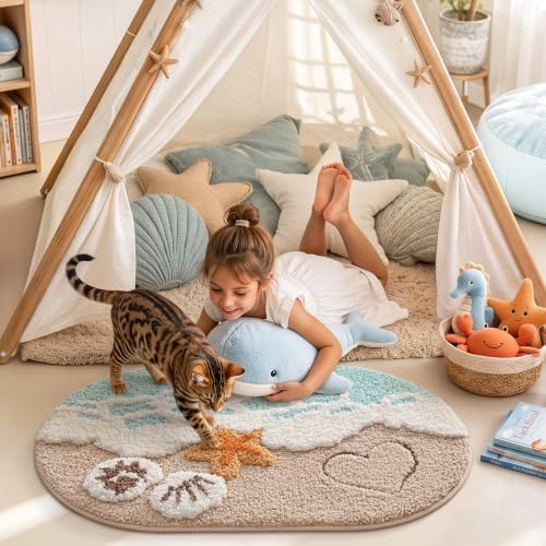 LUMI 2 Piece Beach Bathroom Rug Soft Microfiber Bath Mat 22x34
