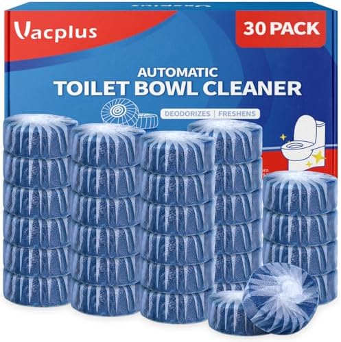 Vacplus Toilet Bowl Cleaner Tablets, 30 Pack, Auto Cleaning, Long-Lasting