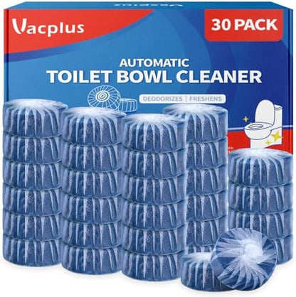 Vacplus Toilet Bowl Cleaner Tablets, 30 Pack, Auto Cleaning, Long-Lasting