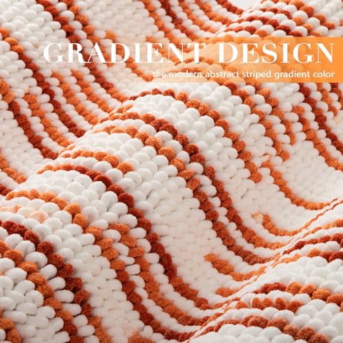 BSICPRO Bathroom Rugs Sets 2 Piece, Fall Bath Mat 20"x47"+20"x32", Orange