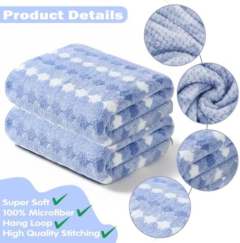 2-Pack Microfiber Bath Towels (27x54 Inches) - Ultra Soft & Quick Dry, 3X Absorbency, Lightweight for Gym, Yoga, Travel & Spa - Perfect for Home, Fitness & Post-Workout