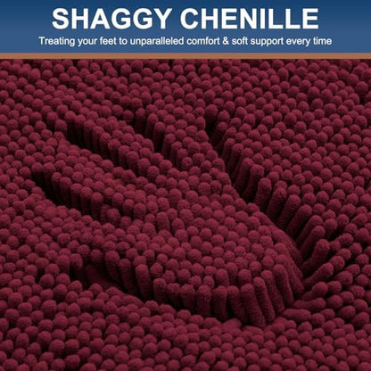 Smiry Bathroom Rugs 44X32, Luxury Chenille Extra Soft Absorbent Bath Mat
