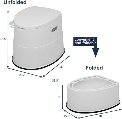 VINGLI Portable Detachable Camping Toilet | Splash-Proof Commode with Odor-Seal Lid | Compact Sanitation Solution for RV, Emergency, Outdoor Use, White