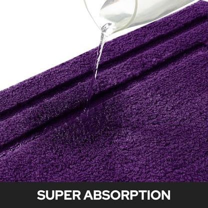 HOMEIDEAS Bathroom Rugs Sets 2 Piece, Super Soft Non Slip Bath Mat Purple