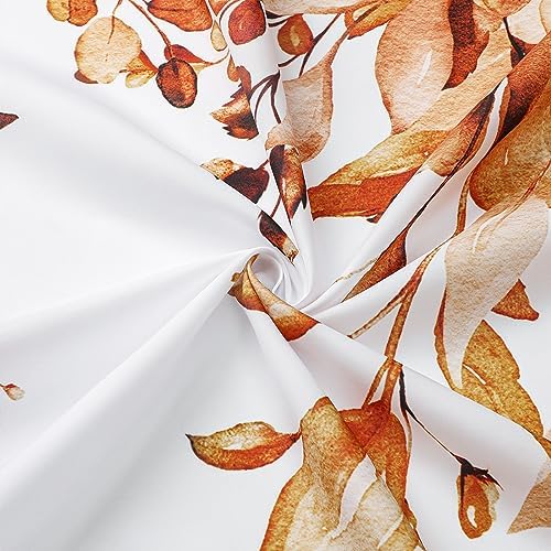 Gibelle Orange Eucalyptus Shower Curtain, Watercolor Floral Print, 72x72