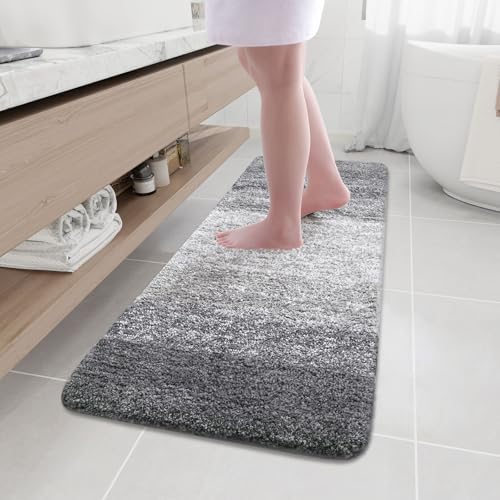 Arotive Microfiber Bathroom Rugs, Shaggy Soft Absorbent Bath Rug, 59x17