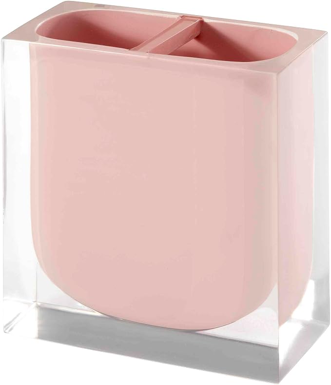 Izod - Toothbrush Holder, Resin Countertop Accessories, Dorm Room Essentials, Guest Bathroom Essentials (Marina Collection, Pink)