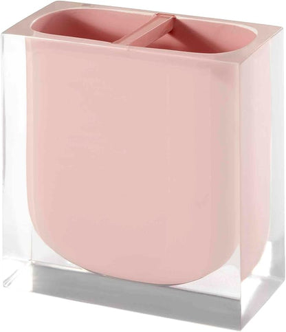 Izod - Toothbrush Holder, Resin Countertop Accessories, Dorm Room Essentials, Guest Bathroom Essentials (Marina Collection, Pink)