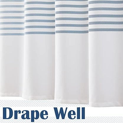 jinchan Blue and White Striped Shower Curtain Modern Zig Zag Waterproof Fabric Shower Curtains for Bathroom with 12 Hooks Machine Washable 70x72 inches