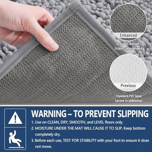 Arotive Bathroom Rugs Mat 70x24, Soft Absorbent Chenille Shaggy Bath Mat