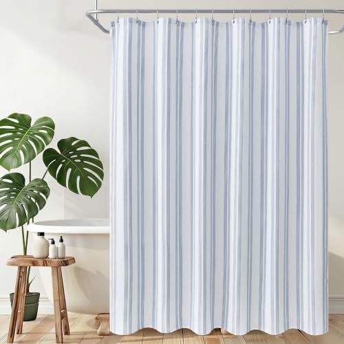 ORTIGIA 3 in 1 Waterproof Shower Curtain PEVA Liner Set 72x72 Inch,Blue