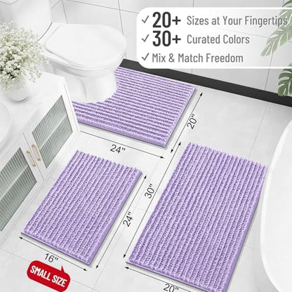 OLANLY Large Bathroom Rugs 59x35, Thick Soft Absorbent Chenille Bath Rugs