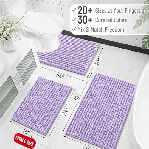 OLANLY Bathroom Runner Rugs 47x24, Thick Soft Absorbent Chenille Bath Rugs