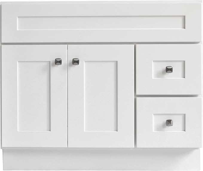 Design House Brookings Bathroom Vanity, 36", White | Adjustable Hinges, Freestanding, Contemporary/Modern, Wood, Bath, 586958