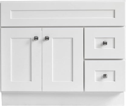Design House Brookings Bathroom Vanity, 36", White | Adjustable Hinges, Freestanding, Contemporary/Modern, Wood, Bath, 586958