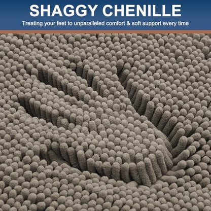 Smiry Bathroom Rugs 36X24, Luxury Chenille Extra Soft Absorbent Bath Mat