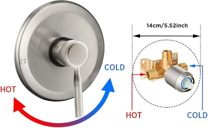 Shower Head And Faucet Set Complete With 6 Inch High Pressure Rain Shower Head Brushed Nickel Shower Fixtures With Valve Trim kit Regaderas Para bBaño Modernas