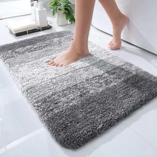 OLANLY Small Bathroom Rugs 24x16, Extra Soft Absorbent Microfiber Bath Rugs
