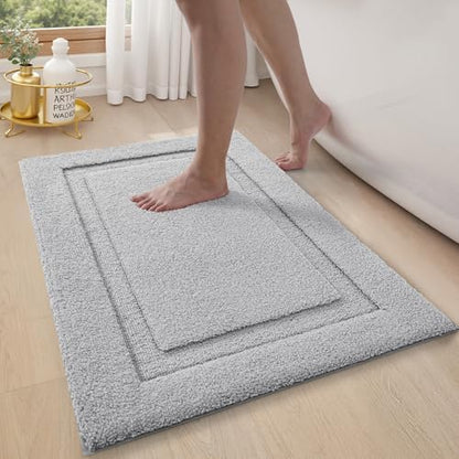 LUMI Ultra Soft Bathroom Rugs, Non Slip Bath Mat 20x32, Grey