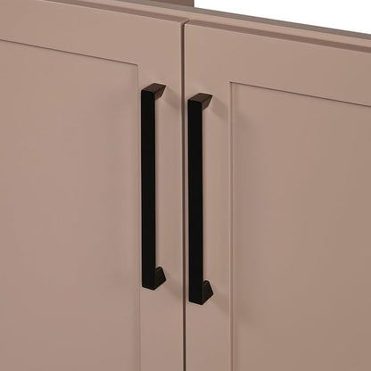 ARIEL Loren 72-inch Bathroom Vanity with Sink,Solid Wood, 1.5-inch Carrara White Quartz Countertop, Double Rectangular Porcelain Sink, 4 Soft Closing Doors, 3 Dovetail Drawers, Mocha