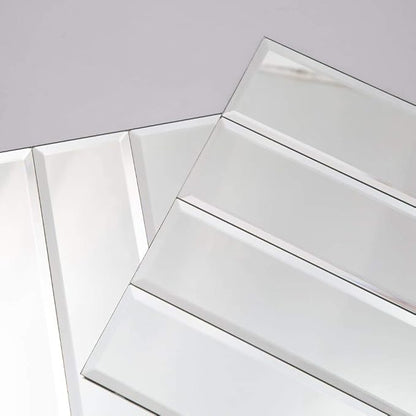 Beveled Mirror Tile, 3x12 Inch Mirror Subway Tiles for Kitchen Backsplash Bathroom Shower Wall 24 Pcs, 6 SQ.FT