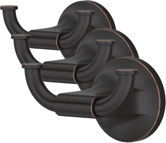 Pfister Pfirst Modern Towel Hook, Bathroom Towel Hook, Wall-Mounted, Screw-in, Tuscan Bronze Finish, BRHPFM0Y (Pack of 3)